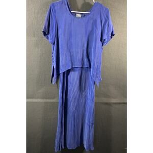 rabbit rabbit rabbit women silk maxi dress medium blue button luxury minimalist